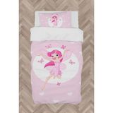 Mekta Home Bebek ve Çocuk Odası Uçan Peri Kızı ve Kalp Desenli Nevresim Takımı - Renkli - 160 x 230 cm