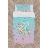 Mekta Home Bebek ve Çocuk Odası Uçan Unicorn Desenli Nevresim Takımı - Renkli - 160 x 230 cm