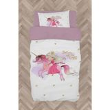 Mekta Home Bebek Ve Çocuk Odası Unicorn Üzerinde Prenses Kız Desenli Nevresim Takımı