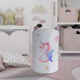Mekta Home Bebek ve Çocuk Odası Unicorn ve Seksek Desenli Lacivert Oyuncak Sepeti - Renkli