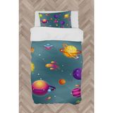 Mekta Home Bebek ve Çocuk Odası Uzay ve Gezegen Desenli Nevresim Takımı - Renkli - 160 x 230 cm