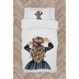 Mekta Home Bebek ve Çocuk Odası Uzun Saçlı Prenses Kız Desenli Nevresim Takımı - Renkli - 160 x 230 cm
