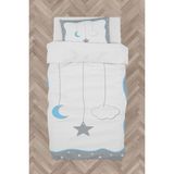 Mekta Home Bebek ve Çocuk Odası Yıldız ve Ay Desenli Çerçeveli Nevresim Takımı - Renkli - 160 x 230 cm
