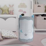 Mekta Home Bebek ve Çocuk Odası Yıldız ve Ay Desenli Çerçeveli Oyuncak Sepeti - Renkli