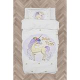 Mekta Home Bebek ve Çocuk Odası Yıldızlı Mavi Unicorn Desenli Nevresim Takımı - Renkli - 160 x 230 cm
