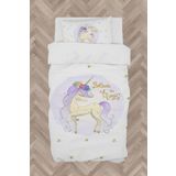 Mekta Home Bebek Ve Çocuk Odası Yıldızlı Mavi Unicorn Desenli Nevresim Takımı