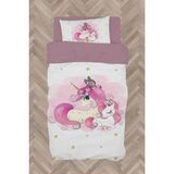 Mekta Home Bebek ve Çocuk Odası Yıldızlı Unicorn Desenli Nevresim Takımı - Renkli - 160 x 230 cm