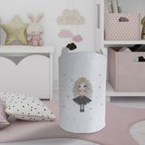 Mekta Home Bebek ve Çocuk Odası Yıldızlı ve Kıvırcık Saçlı Prenses Desenli Oyuncak Sepeti - Renkli