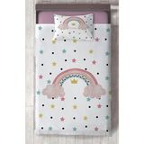 Mekta Home Bebek ve Çocuk Odası Yıldızlı ve Seksek Desenli Yatak Örtüsü - Renkli - 140 x 220 cm