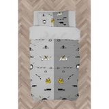 Mekta Home Bebek ve Çocuk Odası Yol ve Küçük Figür Desenli Nevresim Takımı - Renkli - 160 x 230 cm
