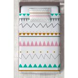 Mekta Home Bebek ve Çocuk Odası Zikzak Desenli Yatak Örtüsü - Renkli - 140 x 220 cm