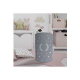 Mekta Home Çelenk Yıldız Desenli Çerçeveli Gri Bebek ve Çocuk Odası Oyuncak Sepeti