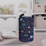 Mekta Home Galaksi Desenli Renkli Bebek ve Çocuk Odası Oyuncak Sepeti 45cm x 35cm Keçe Malzeme