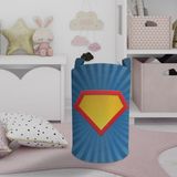 Mekta Home Kahraman Logo Desenli Renkli Bebek ve Çocuk Odası Oyuncak Sepeti 45cm Boy 35cm Çap