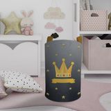 Mekta Home Kral Taç Desenli Renkli Bebek ve Çocuk Odası Oyuncak Sepeti 45 cm Boy 35 cm Çap