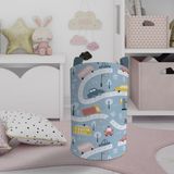 Mekta Home Mavi Yol ve Arabalı Bebek ve Çocuk Odası Oyuncak Sepeti 45 cm Renkli Keçe Malzeme