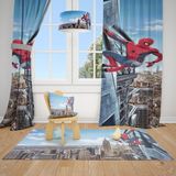 Mekta Home MKT-103 Örümcek Adam Spider Man 2 Kanat Renkli 140x200 cm Çocuk Odası Perde