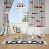 Mekta Home MKT-108 Şimşek Mcqueen 2 Kanat Renkli 70x240 cm Çocuk Odası Perde