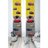 Mekta Home MKT-196 Bebek ve Çocuk Odası Şimşek Mcqueen 2 Kanat Fon Perde