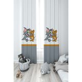 Mekta Home MKT-331 Bebek ve Çocuk Odası Tom ve Jerry 2 Kanat Fon Perde