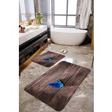 Mekta Home MKTBP-0100 60x100 50x60 cm Tek Kelebek 2'li Banyo Paspas Takımı