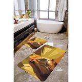 Mekta Home MKTBP-0104 60x100 50x60 cm Aslan Motifli 2'li Banyo Paspas Takımı