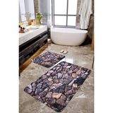 Mekta Home MKTBP-0107 60x100 50x60 cm Duvar Taş 2'li Banyo Paspas Takımı