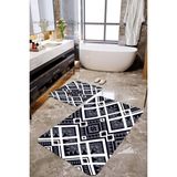 Mekta Home MKTBP-062 60x100 50x60 cm Geometrik Desen 2'li Banyo Paspas Takımı