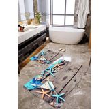 Mekta Home MKTBP-086 60x100 50x60 cm Deniz Yıldızı 2'li Banyo Paspas Takımı