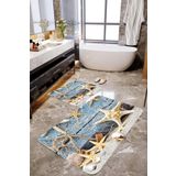Mekta Home MKTBP-098 60x100 50x60 cm Deniz Yıldızı 2'li Banyo Paspas Takımı