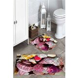 Mekta Home MKTPP-2004 60x100 50x60 cm 3 Boyutlu Salyangoz Desenli 2'li Banyo Paspas Takımı