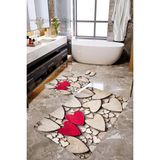 Mekta Home MKTPP-2013 60x100 50x60 cm 3 Boyutlu Kalpli 2'li Banyo Paspas Takımı