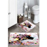 Mekta Home MKTPP-2027 60x100 50x60 cm Çiçekli Kız 2'li Banyo Paspas Takımı