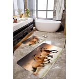 Mekta Home MKTPP-2029 60x100 50x60 cm 3 Boyutlu At Desenli 2'li Banyo Paspas Takımı