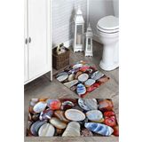 Mekta Home MKTPP-2055 60x100 50x60 cm Deniz Taş Desenli 2'li Banyo Paspas Takımı