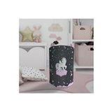 Mekta Home Pembe Bulut Üzerinde Unicorn Desenli Siyah Bebek ve Çocuk Odası Oyuncak Sepeti