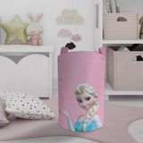 Mekta Home Pembe Elsa Desenli Keçe Bebek ve Çocuk Odası Oyuncak Sepeti 45cm Boy 35cm Çap