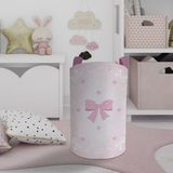 Mekta Home Pembe Kurdele ve Yıldız Desenli Bebek ve Çocuk Odası Oyuncak Sepeti 45cm Renkli Keçe
