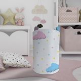 Mekta Home Pembe Mavi Bulut Desenli Bebek ve Çocuk Odası Oyuncak Sepeti