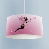 Mekta Home Pembe Uçan Kanatlı Kız Desenli Renkli Avize