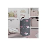 Mekta Home Pembe ve Beyaz Bulut Desenli Bebek ve Çocuk Odası Oyuncak Sepeti