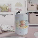 Mekta Home Renkli Ay ve Ayı Desenli Bebek ve Çocuk Odası Oyuncak Sepeti 45cm x 35cm