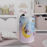 Mekta Home Renkli Ay ve Cadı Desenli Bebek ve Çocuk Odası Oyuncak Sepeti 45 cm Boy 35 cm Çap