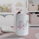 Mekta Home Renkli Bebek ve Çocuk Odası Balerin Kız Ve Kuğu Deseli Oyuncak Sepeti 45 cm x 35 cm