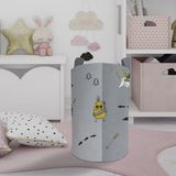 Mekta Home Renkli Bebek ve Çocuk Odası Yol Desenli Keçe Oyuncak Sepeti 45 cm Boy 35 cm Çap