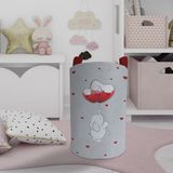 Mekta Home Renkli Fil ve Kalpli Balon Desenli Bebek ve Çocuk Odası Oyuncak Sepeti 45 cm
