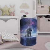 Mekta Home Renkli Galaksi Astronot Desenli Bebek ve Çocuk Odası Oyuncak Sepeti 45 cm x 35 cm