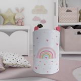 Mekta Home Renkli Gökkuşağı ve Kalp Desenli Oyuncak Sepeti 45 cm x 35 cm Keçe Malzeme Özellikli
