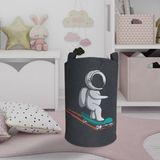 Mekta Home Renkli Kaykaylı Astronot Desenli Bebek ve Çocuk Odası Oyuncak Sepeti 45 cm