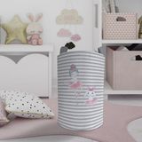 Mekta Home Renkli Keçe Bebek ve Çocuk Odası Tavşanlı Balerin Kız Desenli Oyuncak Sepeti 45cm Boy 35cm Çap